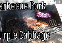 Barbecue Pork and Purple Cabbage Cooked ON THE GRILL in Cast Iron #Philippines #Lifestyle 2022 0506 Barbecue Pork and Purple Cabbage for Supper Philippines Lifestyle