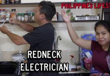 Filipina Wife Helps With Electrical Work in the Kitchen & Then I Cook Supper Philippines Lifestyle Cooking Show and Electrical Work in the Kitchen