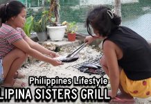 Filipina Sisters Grill Fish on a Windy Day at the Beach Philippines Lifestyle Filipina Sisters Grill Fish on Windy Day Daanbantayan