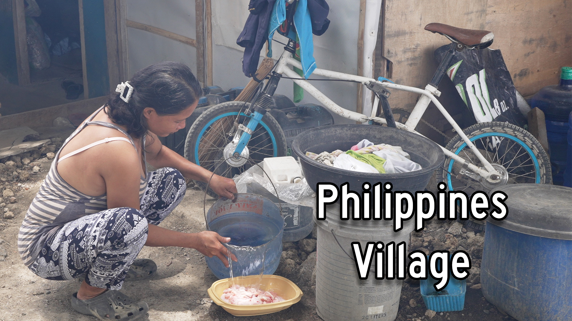 Philippines Village Family Day - Cleaning Fish, Squatters in the Tent ...