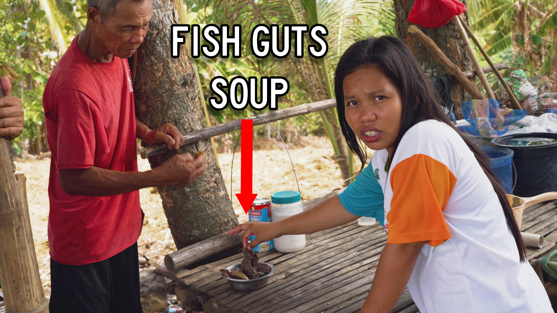 Philippines Village Family Day - Flo Taste Tests Taytay's Fish Guts ...
