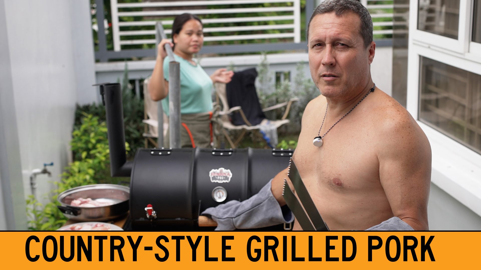 I'm Cooking Country-Style Pork and Chicken on the Charcoal Barbecue Grill