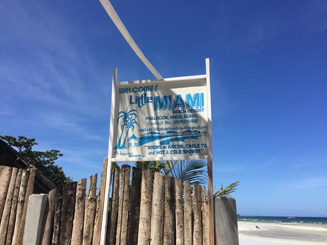 Best Hotel Anda Bohol Philippines Little Miami Beach Resort Welcome Sign