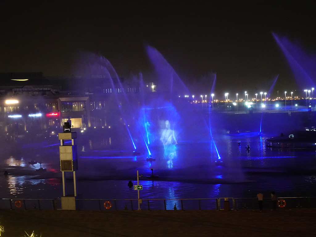 Best Hotel in Dubai Intercontinental Dubai Festival City Review Image Laser Light Water Fire Show Sony RX100 V