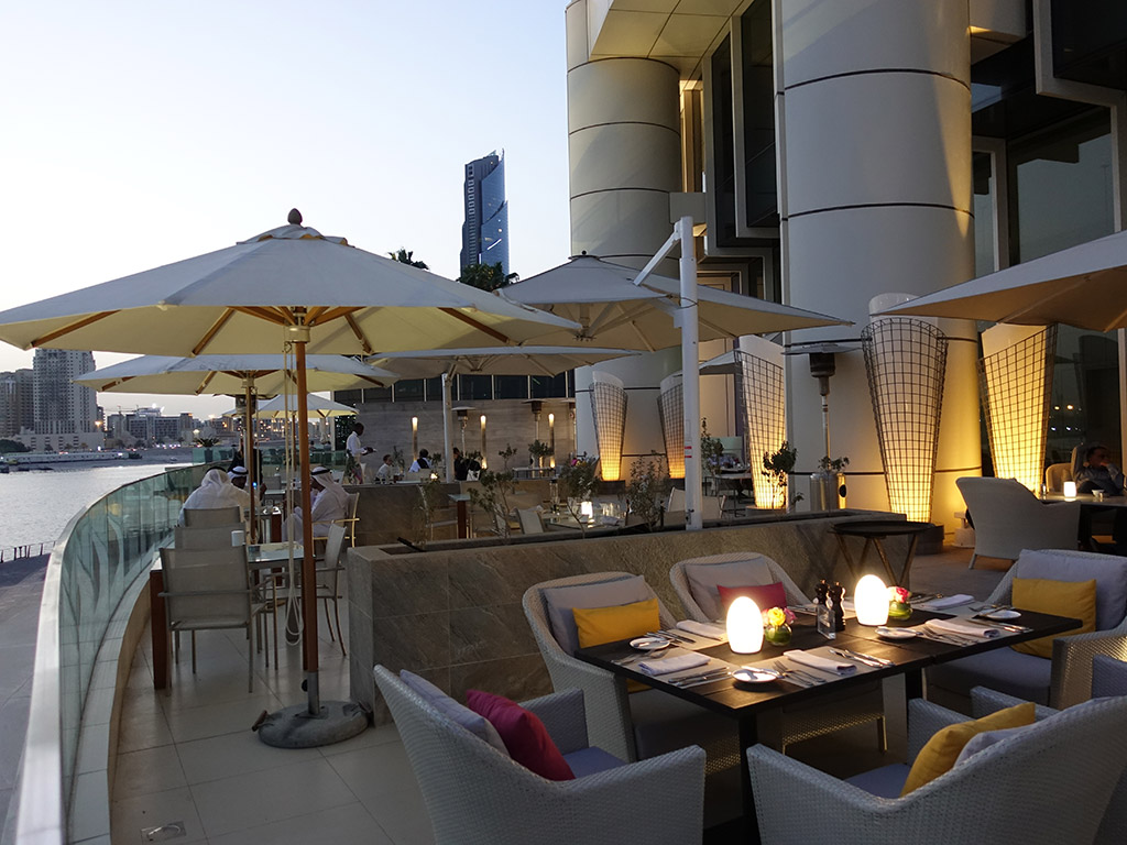 Best Hotel in Dubai Intercontinental Dubai Festival City Review Outside Patio Seating Area Sony RX100 V