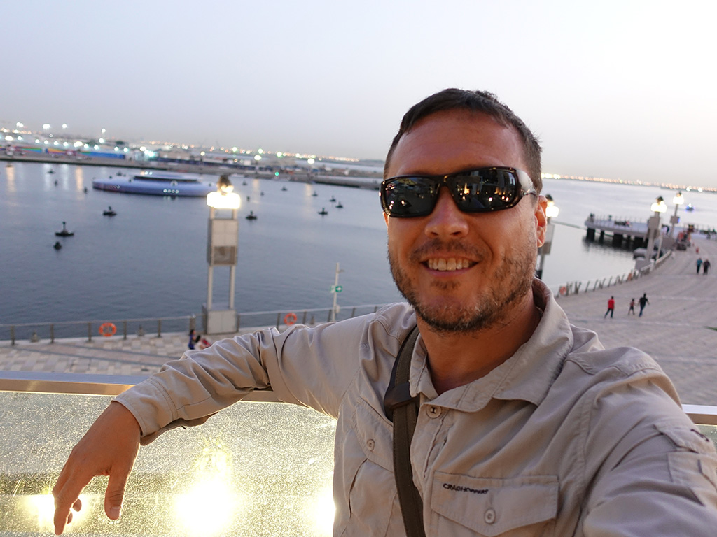 Best Hotel in Dubai Intercontinental Dubai Festival City Review Selfie from Vista Bar and Terrace Sony RX100 V