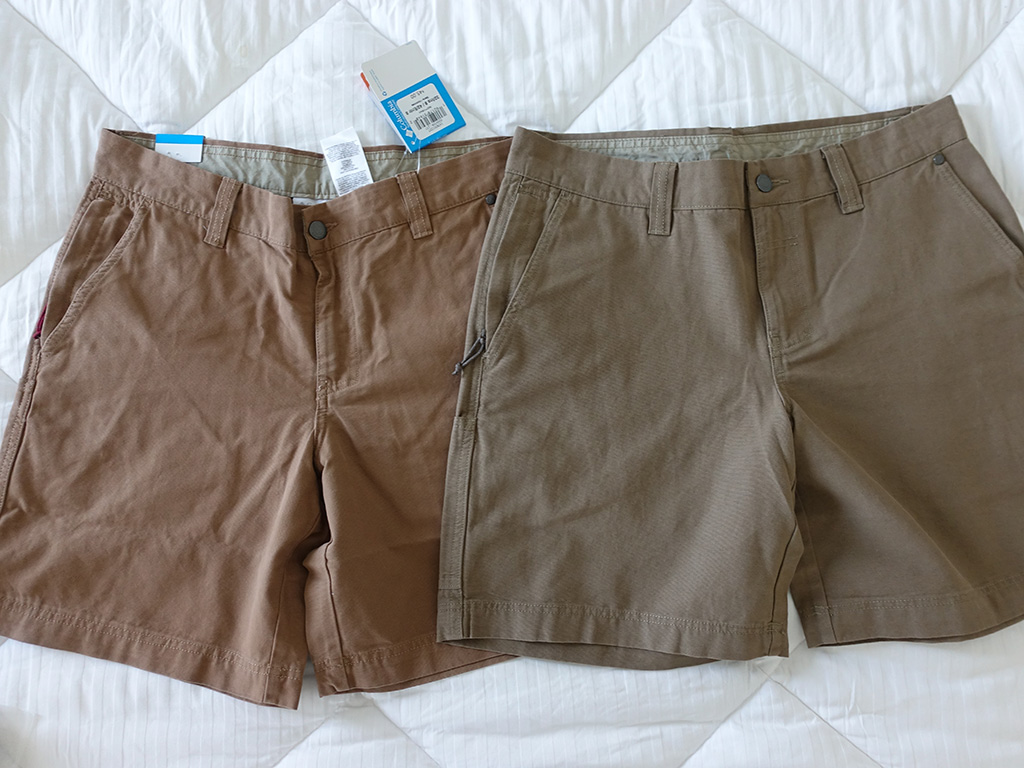 Columbia Roc II Shorts Delta Flax Color Comparison 8 Inch Front View Best Travel Clothing