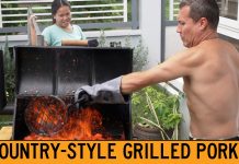 I’m Cooking Country-Style Pork on our Charcoal Barbecue Grill Cooking Country Style Grilled Pork Outdoor Barbecue Grill