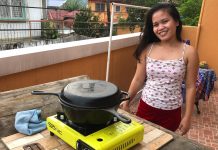 Cooking Outside – Overlooking Times Square Cooking on the Balcony