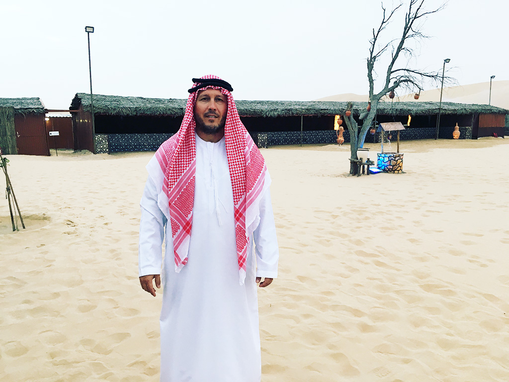 Desert Safari Tour Abu Dhabi Dubai UAE Photo in Local Clothing