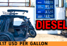 They Just Updated The Sign How much is diesel in Angeles City Philippines