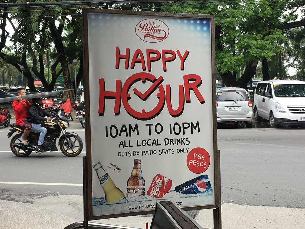 Phillies Sports Grill & Bar - Angeles City, Philippines - Happy Hour Prices