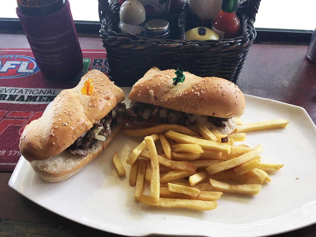 Phillies Sports Grill & Bar - Angeles City, Philippines - Philly Cheesesteak Sandwich & Fries