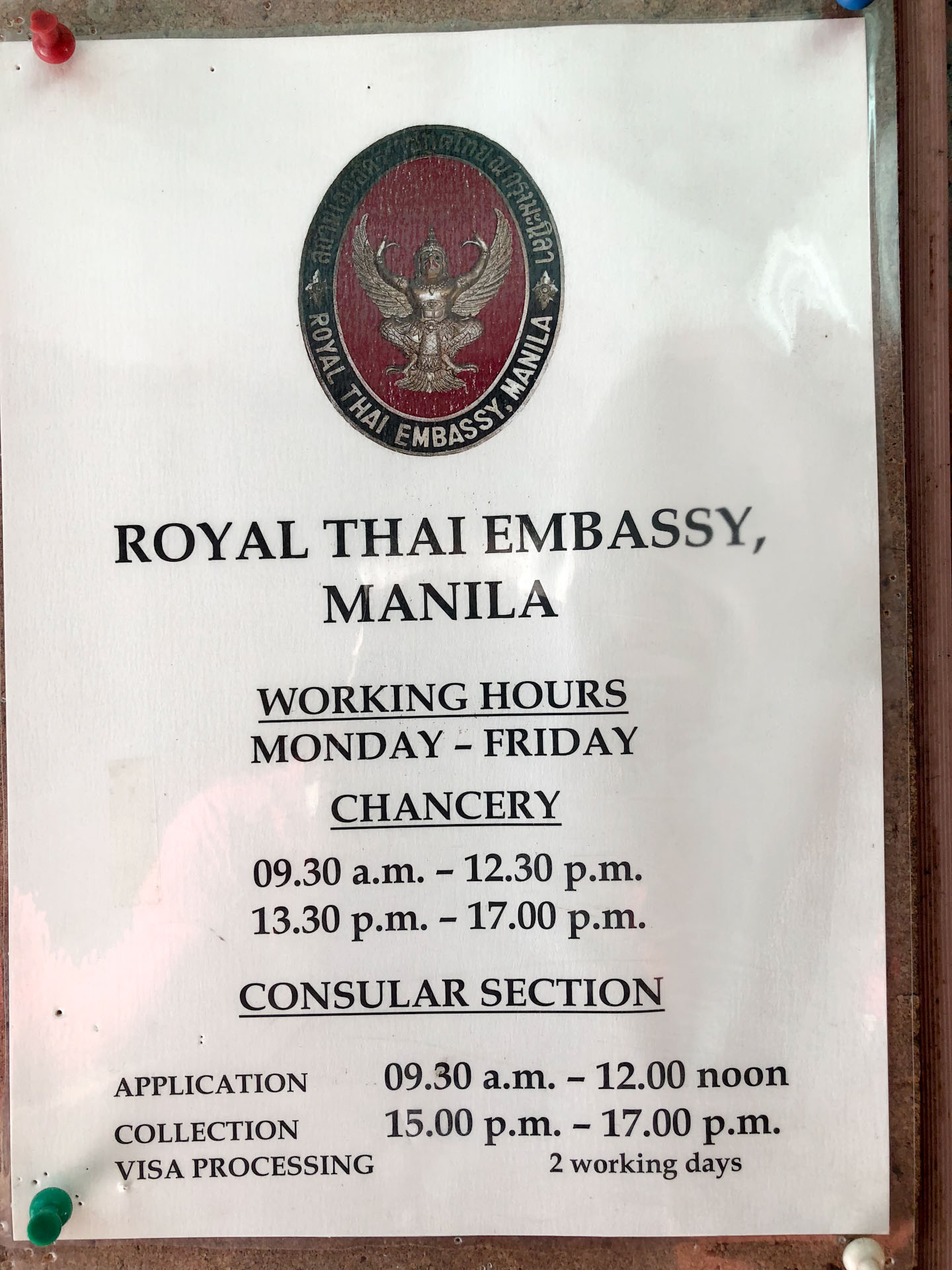 Royal Thai Embassy Manila Philippines Hours of Operation - Thailand Tourist Visa