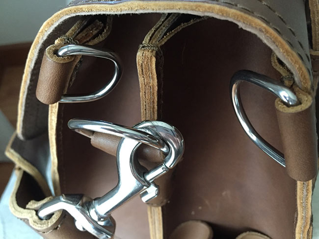 Saddleback Leather Classic Briefcase - Large - Tobacco - The Most Interesting Travel Bag - Shoulder Strap Latch - Dog Leash