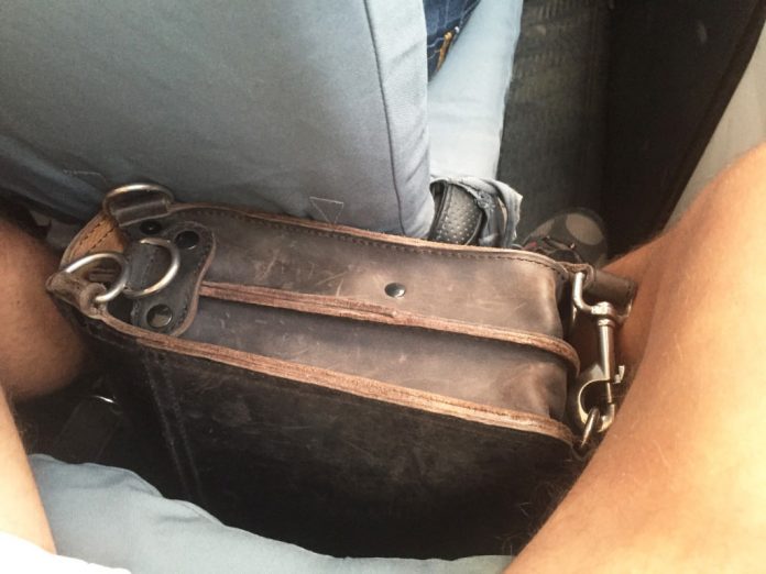 Saddleback Leather Thin Briefcase Travel Photos - Perfect Fit Riding in Van - Philippines