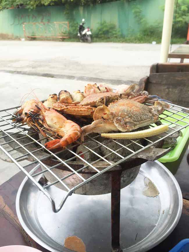 Seafood on the Grill Near Suvarnabhumi Airport Bangkok Thailand