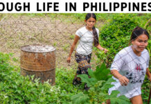 Motorbike Ride, Filipinas Pick Sweet Potato Leaves, Frog on my Shoulder, & Playing Chutes & Ladders Everyday Life in Philippines - Motorbike Ride, Filipinas Pick Sweet Potato Leaves, Frog On My Shoulder, & Playing Chutes & Ladders