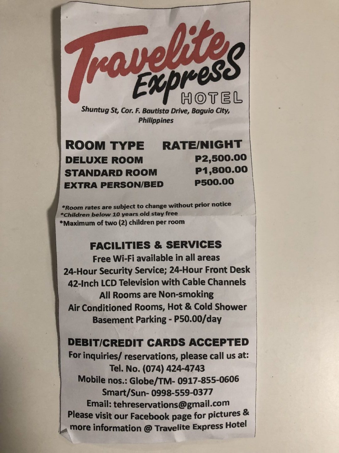 Travelite Express Hotel - Baguio, Philippines - Room Rates