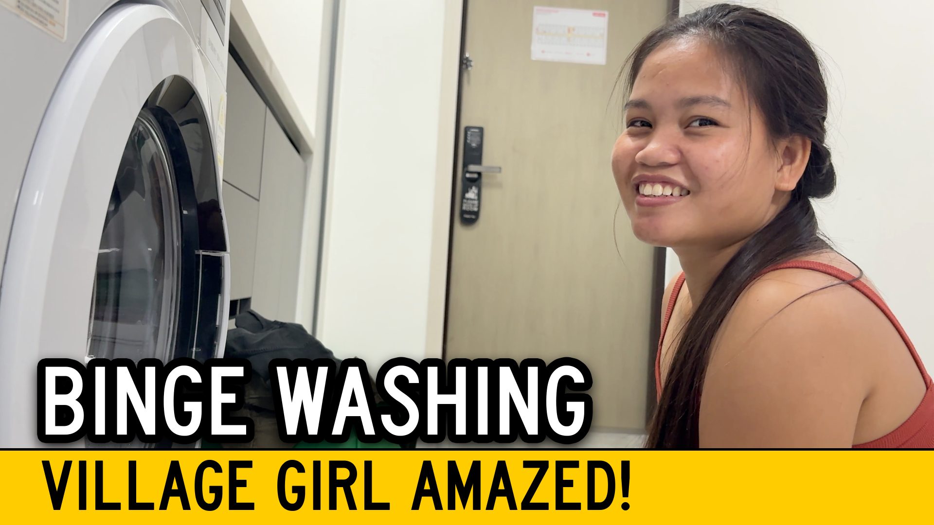 Village Filipina Loves Her New Washing Machine