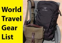 World Travel Gear – Complete Packing List with Weight of Each Item World Travel Gear List