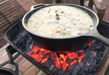 LOCKDOWN COOKING SHOW – Chicken and Rice and Everything Nice in a CAST IRON Skillet over CHARCOAL