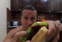 Fried Chicken Sandwich with BARBECUE SAUCE for Lunch